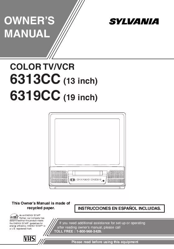 Mode d'emploi SYLVANIA 6319CC