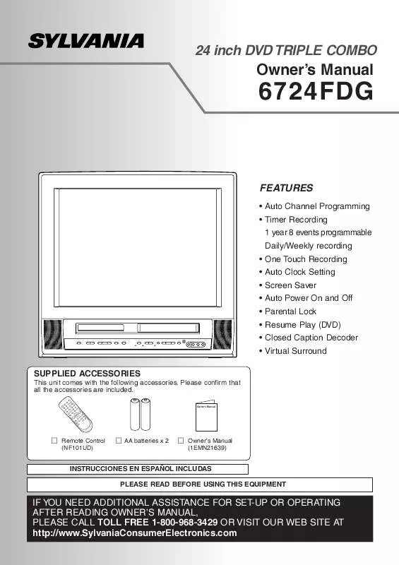 Mode d'emploi SYLVANIA 6724FDG