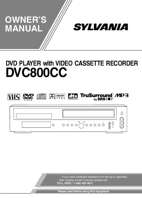 Mode d'emploi SYLVANIA DVC800CC