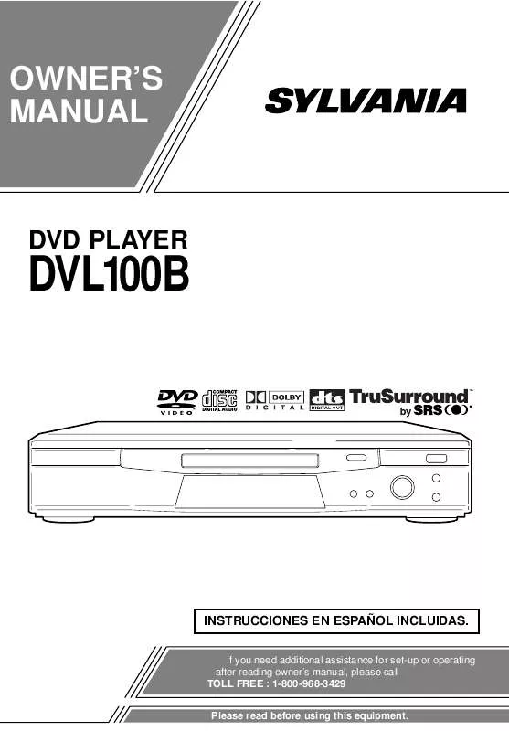 Mode d'emploi SYLVANIA DVL100B