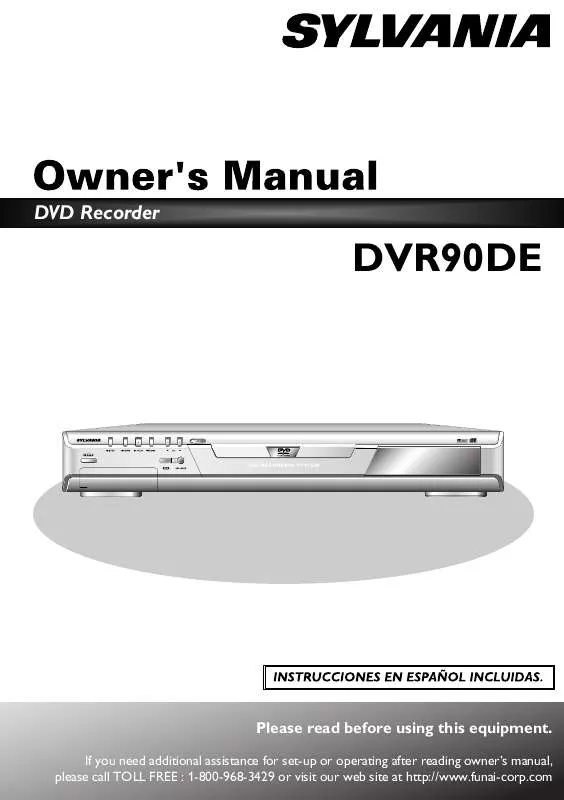 Mode d'emploi SYLVANIA DVR90DE