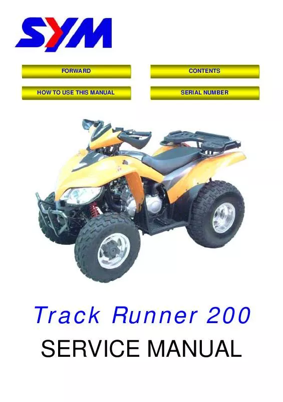 Mode d'emploi SYM TRACK RUNNER 200