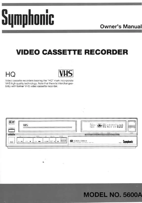 Mode d'emploi SYMPHONIC 5600A