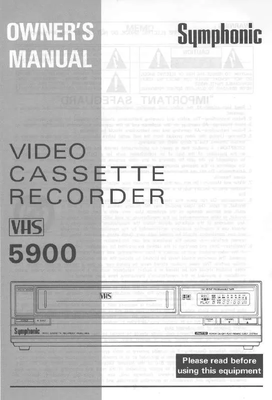 Mode d'emploi SYMPHONIC 5900