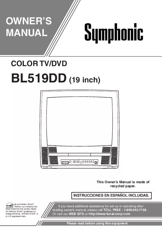 Mode d'emploi SYMPHONIC BL519DD