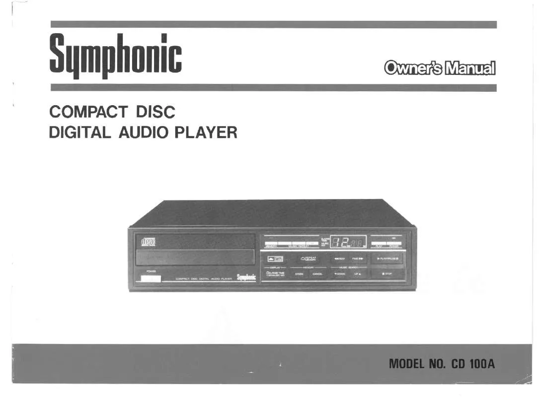 Mode d'emploi SYMPHONIC CD100A