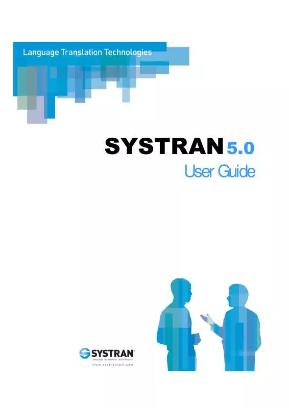 Mode d'emploi SYSTRAN SYSTRAN 5