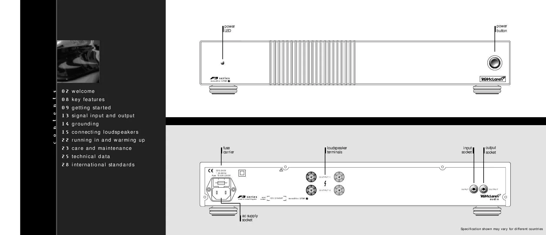 Mode d'emploi TAG MCLAREN AUDIO 125M