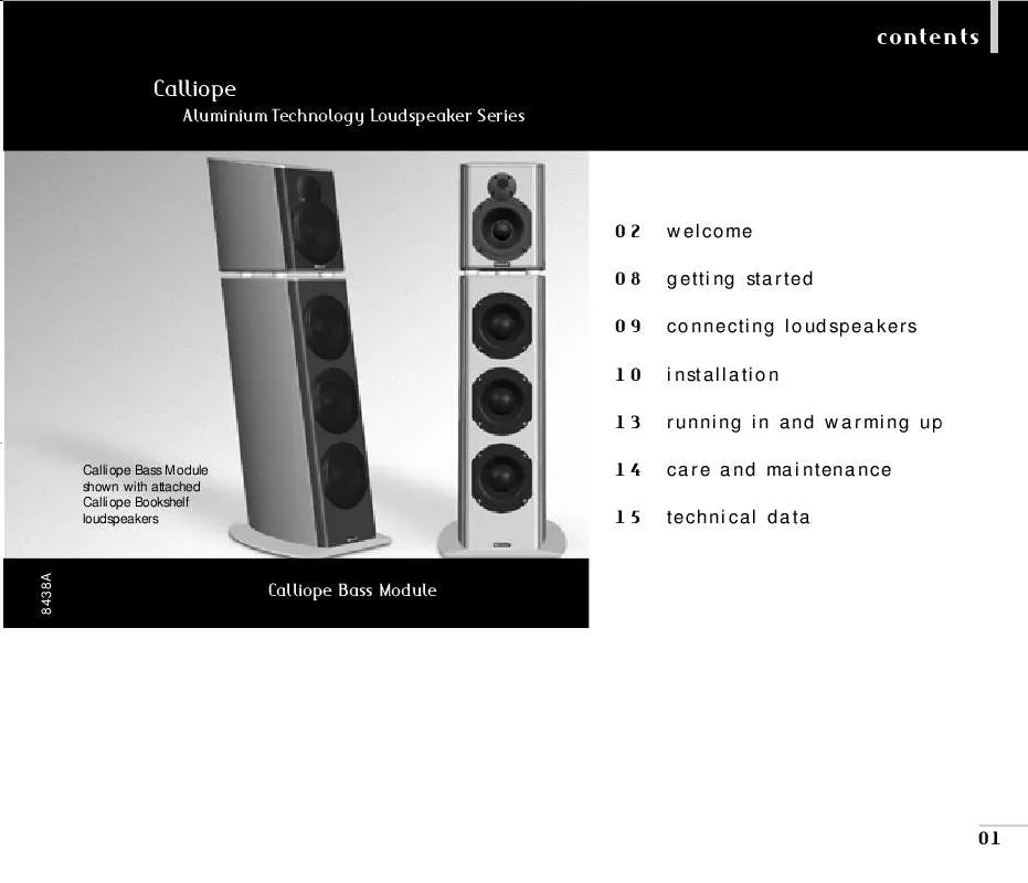 Mode d'emploi TAG MCLAREN AUDIO CALLIOPE BASS MODULE