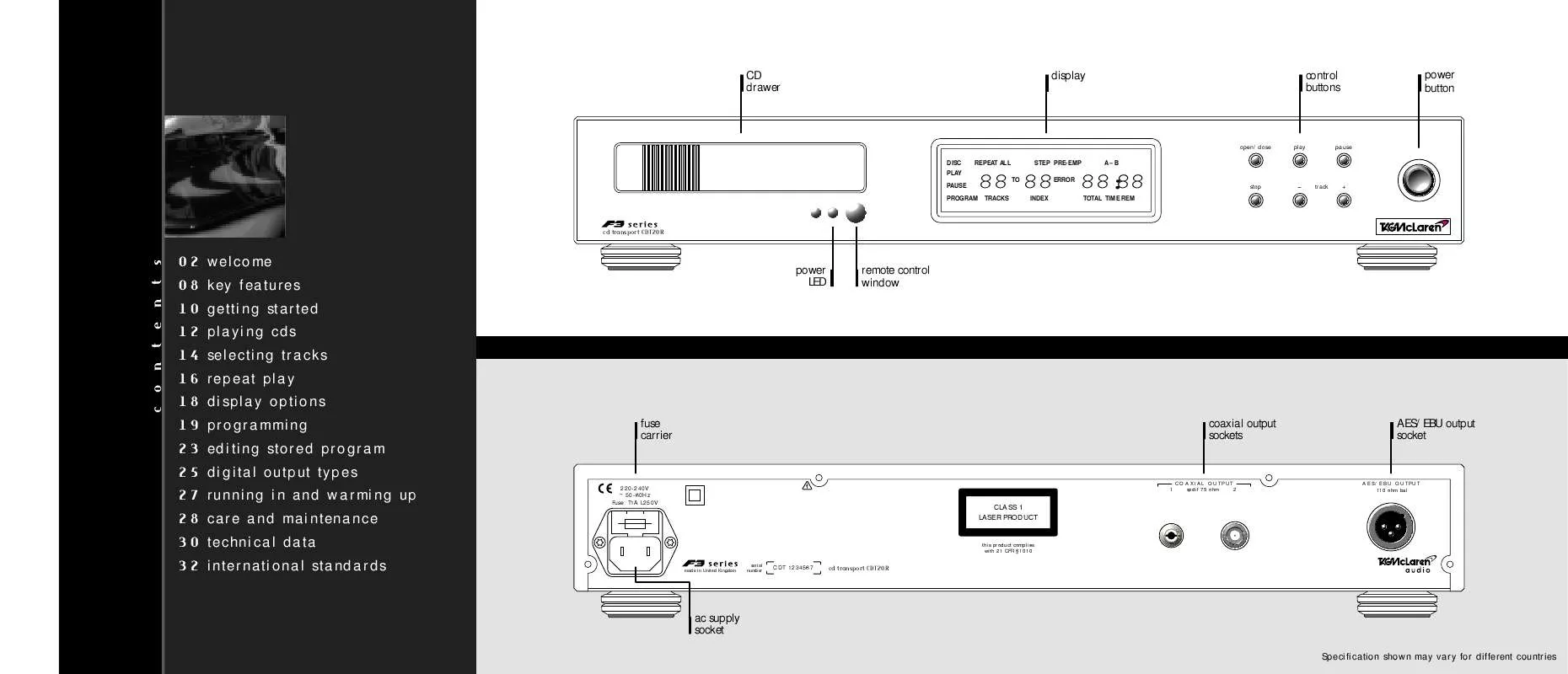 Mode d'emploi TAG MCLAREN AUDIO CDT20R