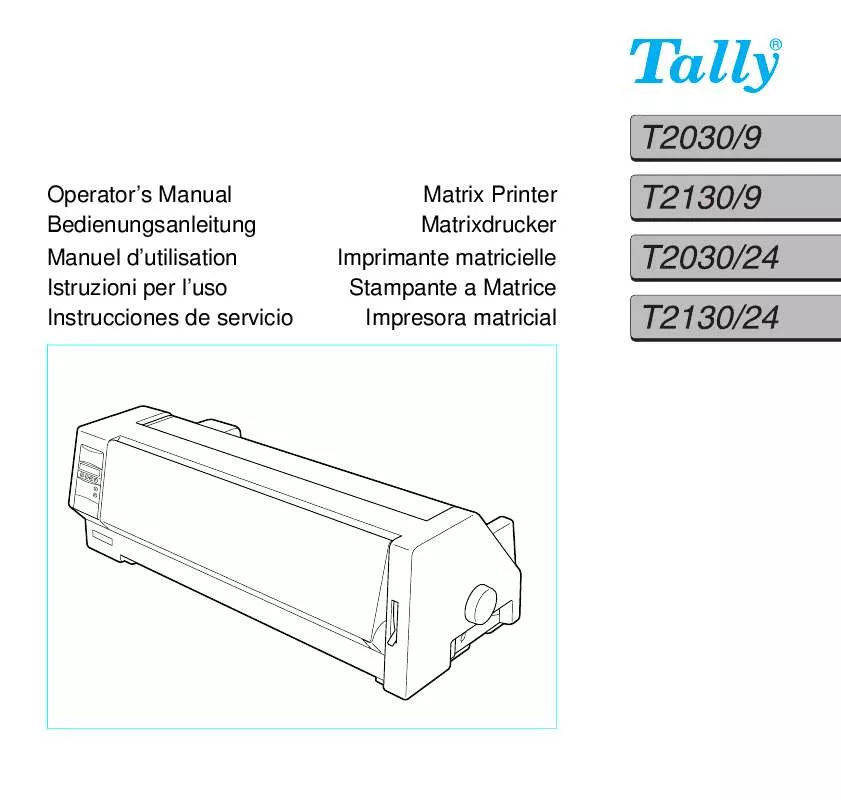 Mode d'emploi TALLY T2030-9