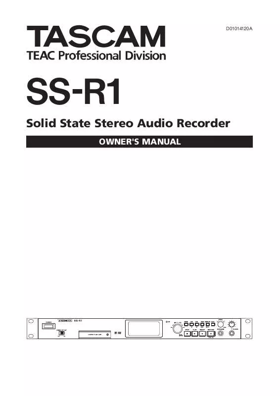 Mode d'emploi TASCAM SS-R1