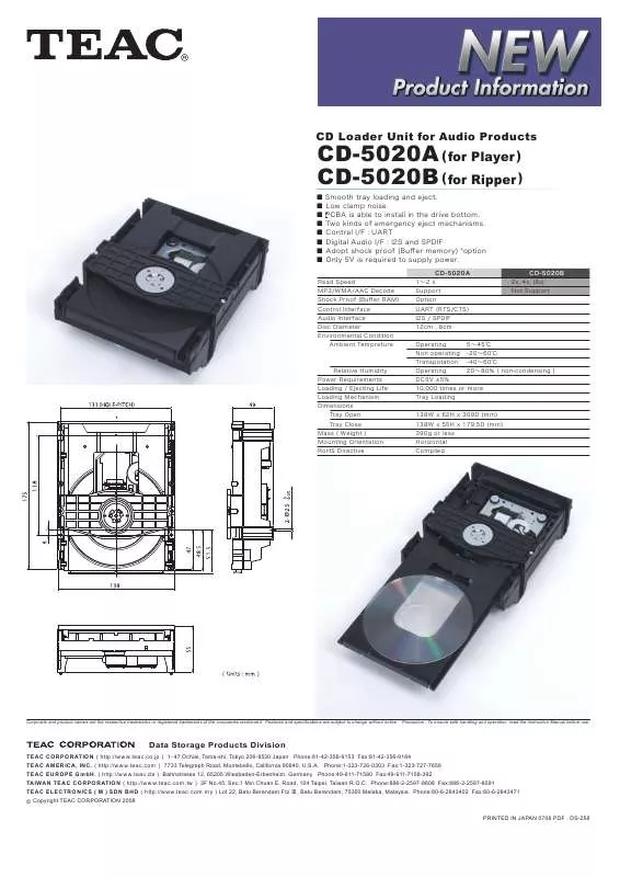 Mode d'emploi TEAC CD-5020