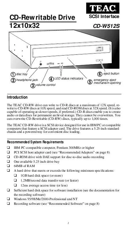 Mode d'emploi TEAC CD-W0070A