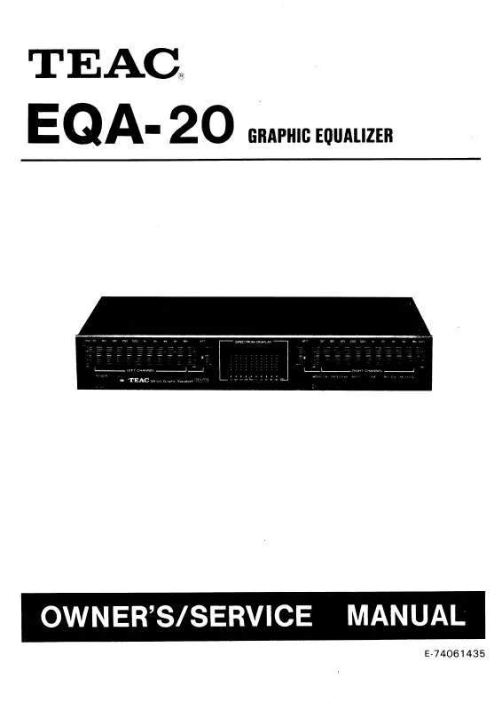 Mode d'emploi TEAC EQA-20