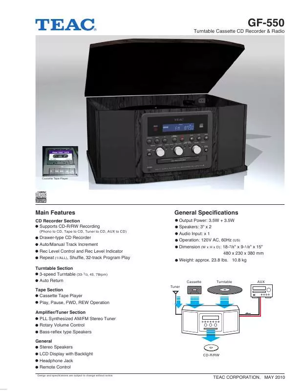 Mode d'emploi TEAC GF-550