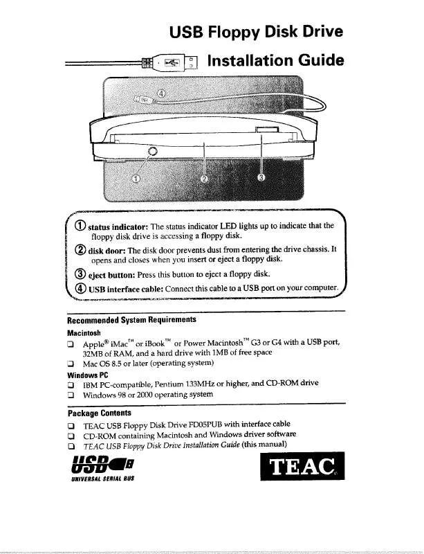 Mode d'emploi TEAC HD3U-120