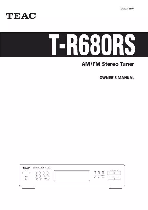 Mode d'emploi TEAC T-R680RS