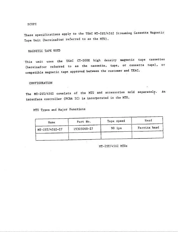 Mode d'emploi TEAC TD0040A