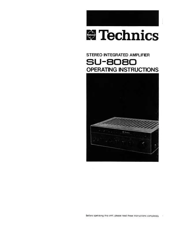 Mode d'emploi TECHNICS SU-8080