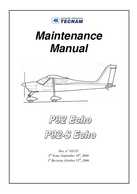 Mode d'emploi TECNAM P92 ECHO