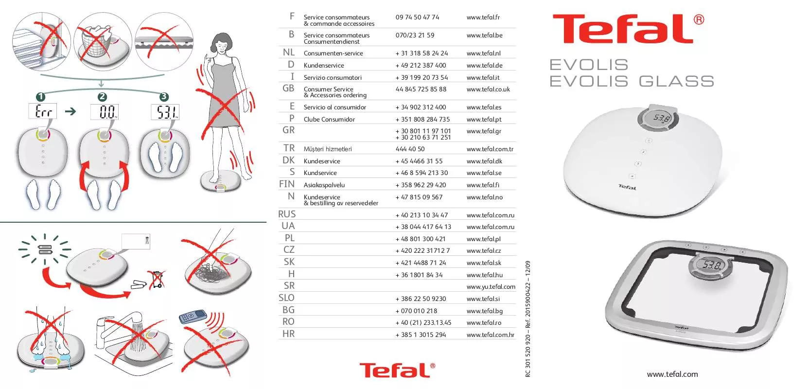 Mode d'emploi TEFAL EVOLIS GLASS