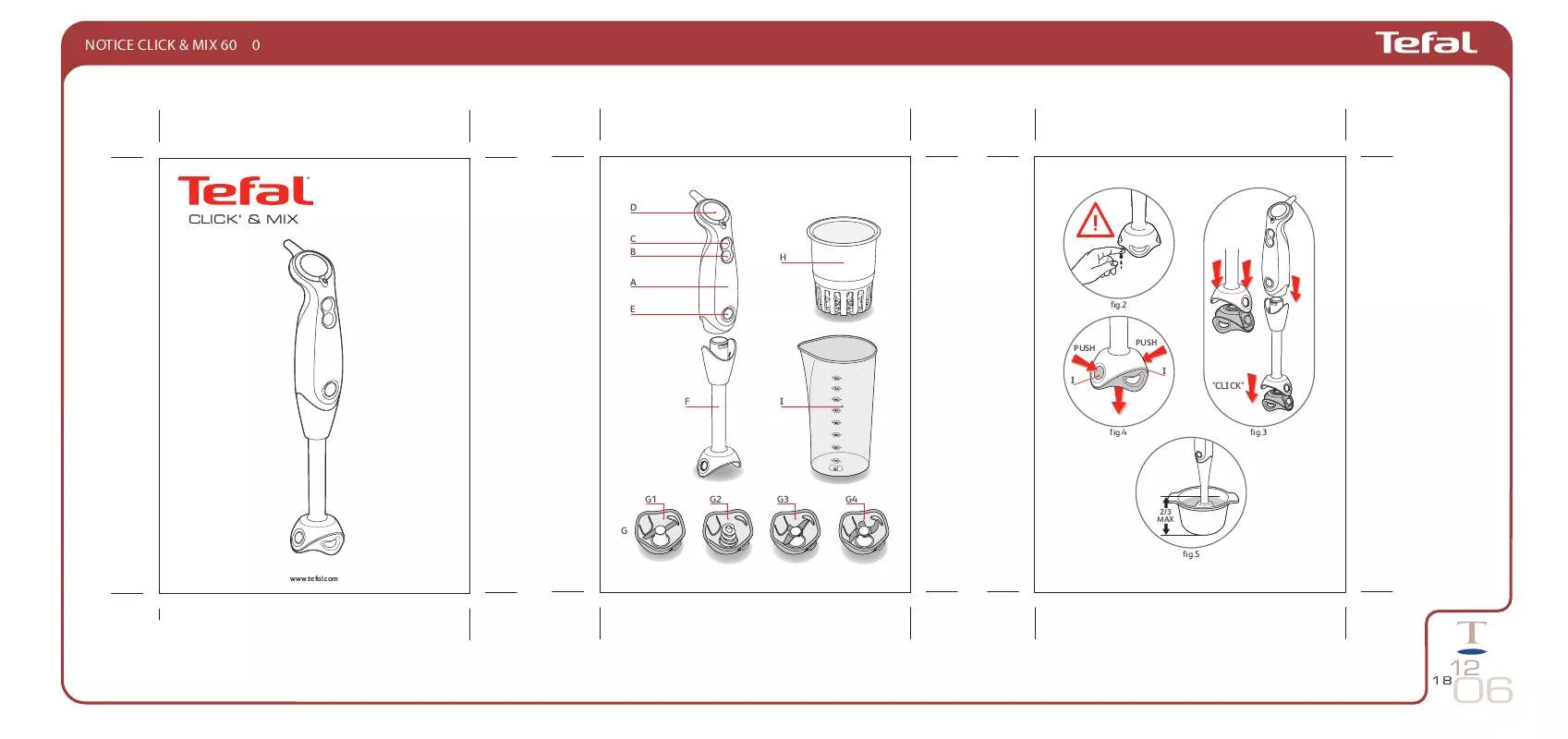 Mode d'emploi TEFAL HB802 CLICK N MIX DIAGRAM