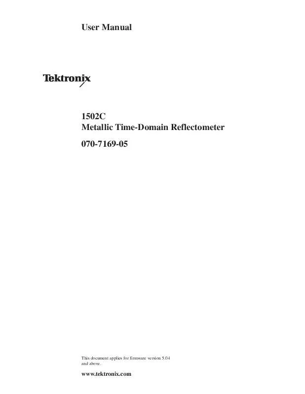 Mode d'emploi TEKTRONIX 1502C