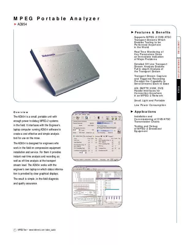 Mode d'emploi TEKTRONIX AD954