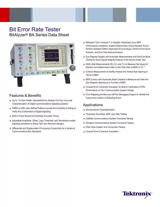 Mode d'emploi TEKTRONIX BITALYZER BA