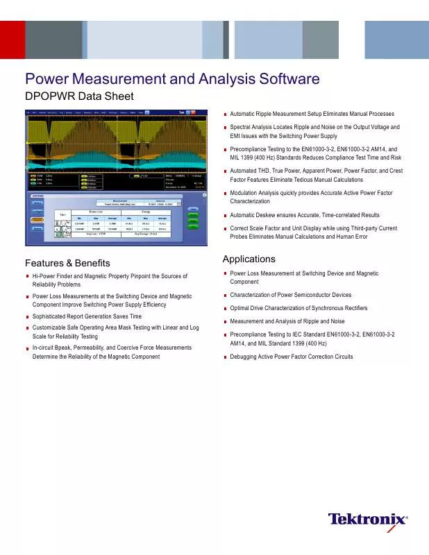 Mode d'emploi TEKTRONIX DPOPWR