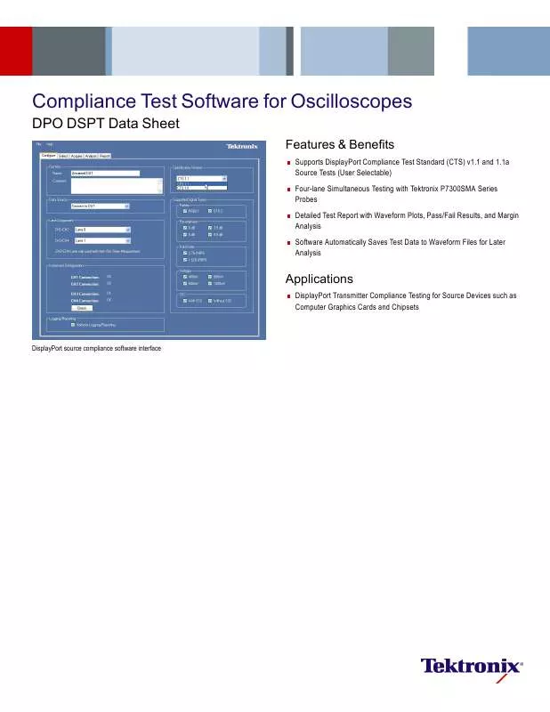 Mode d'emploi TEKTRONIX DSPT