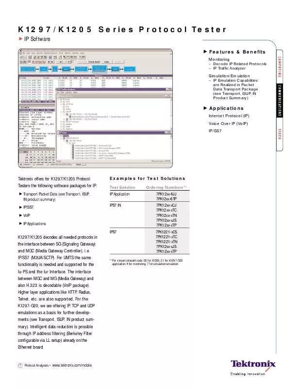 Mode d'emploi TEKTRONIX K1205