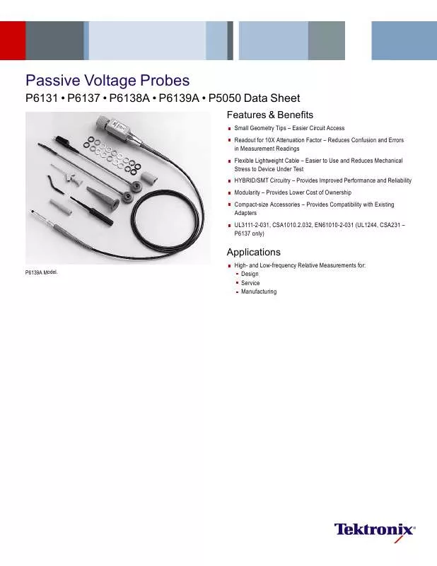 Mode d'emploi TEKTRONIX P6139A