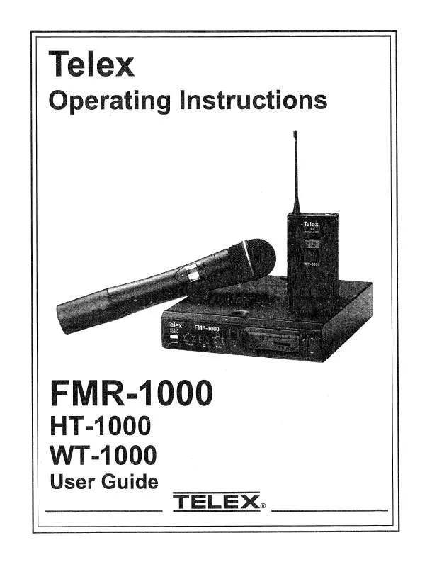 Mode d'emploi TELEX FMR-1000