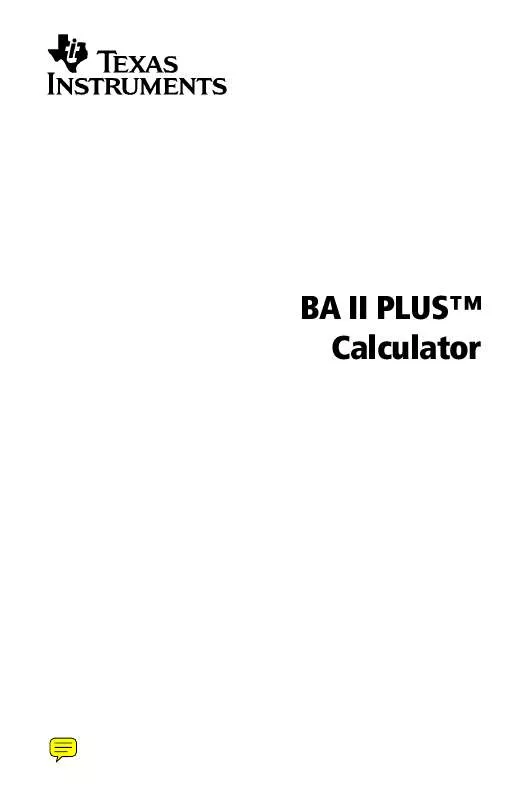 Mode d'emploi TEXAS INSTRUMENTS BA II PLUS