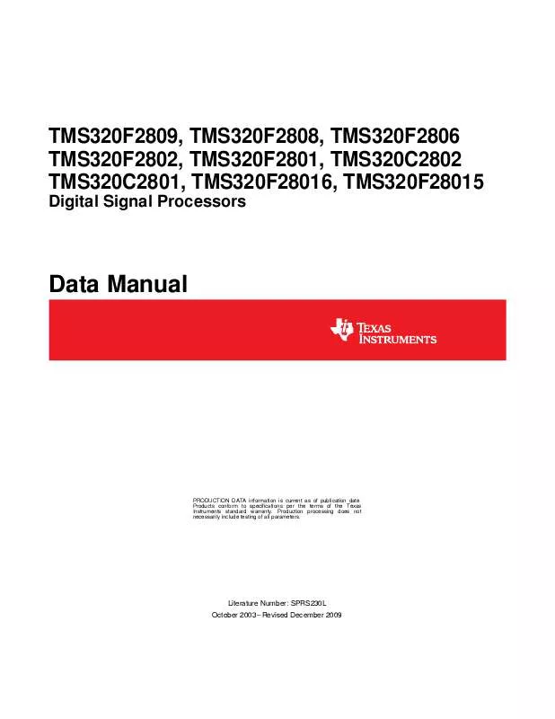 Mode d'emploi TEXAS INSTRUMENTS TMS320C2801