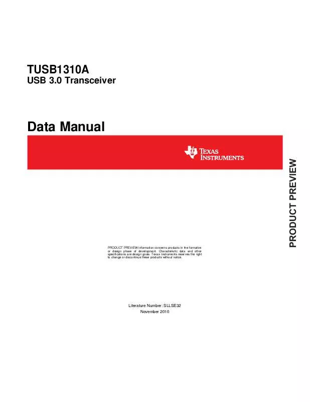 Mode d'emploi TEXAS INSTRUMENTS TUSB1310A