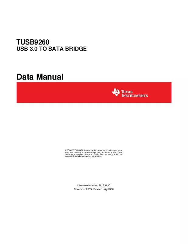 Mode d'emploi TEXAS INSTRUMENTS TUSB9260