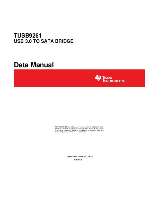 Mode d'emploi TEXAS INSTRUMENTS TUSB9261