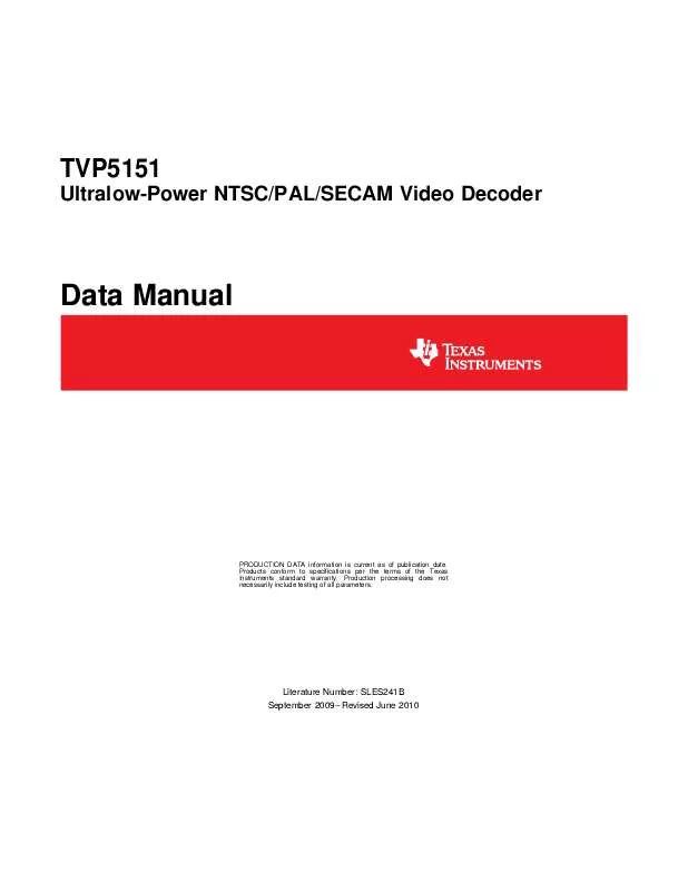 Mode d'emploi TEXAS INSTRUMENTS TVP5151