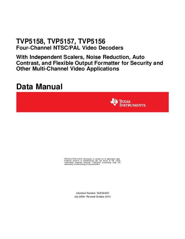 Mode d'emploi TEXAS INSTRUMENTS TVP5156