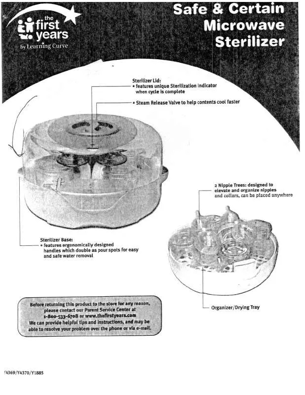 Mode d'emploi THE FIRST YEARS SAFE & CERTAIN MICROWAVE STERILIZER