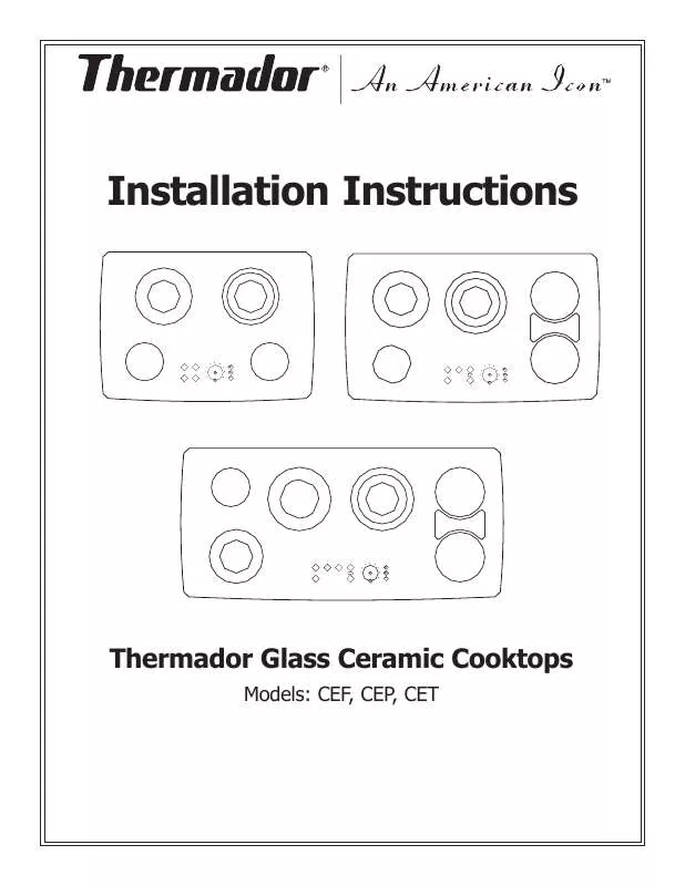 Mode d'emploi THERMADOR CEF365CS