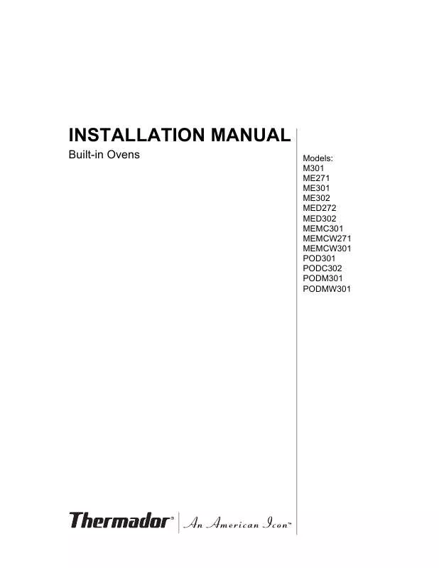 Mode d'emploi THERMADOR DE301FS