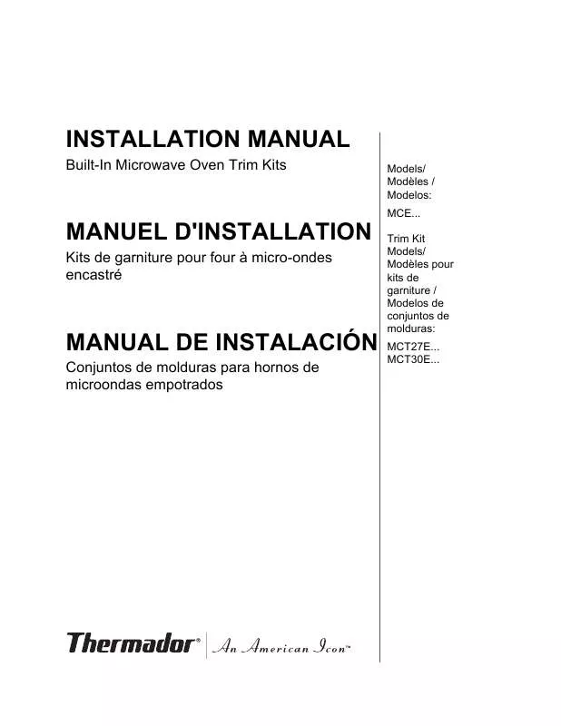 Mode d'emploi THERMADOR MCT30EB