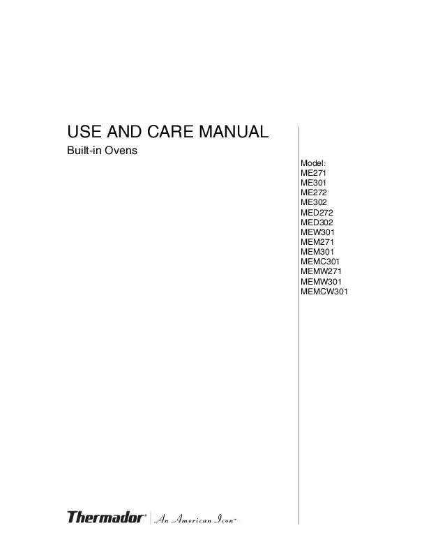 Mode d'emploi THERMADOR MEMCW301ES