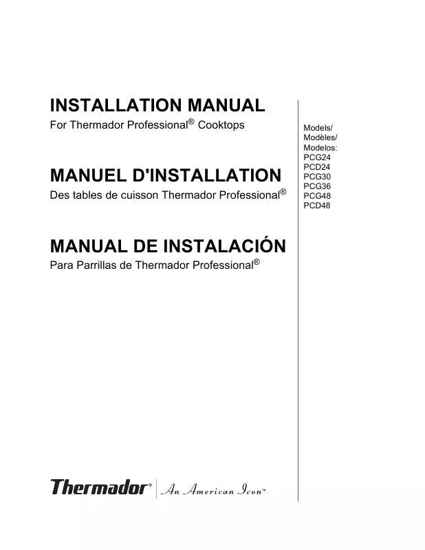 Mode d'emploi THERMADOR PCD484EE