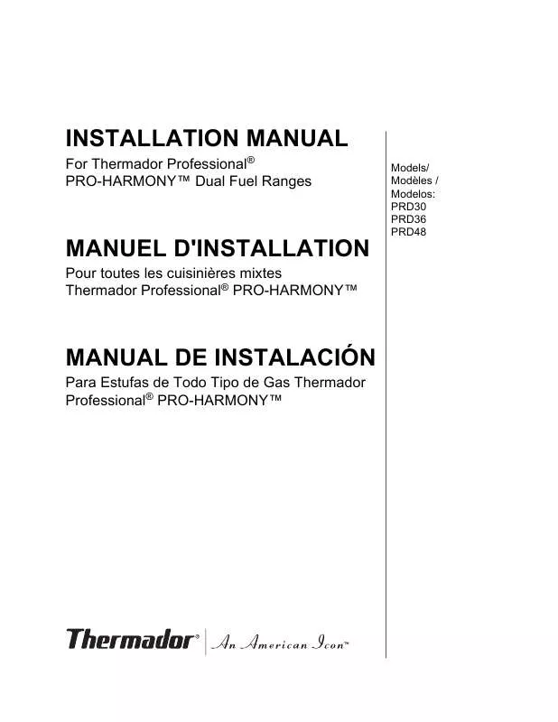 Mode d'emploi THERMADOR PRD366GHU