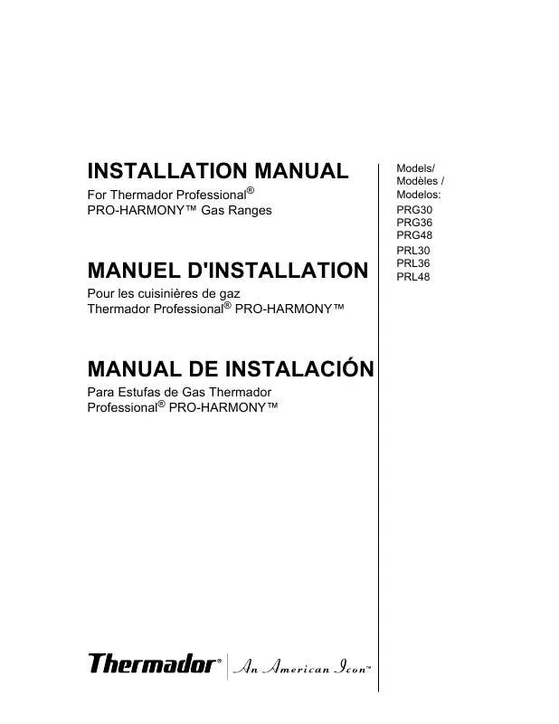 Mode d'emploi THERMADOR PRL364GDH